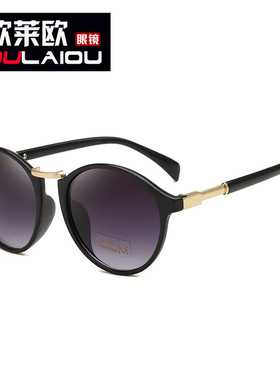 偏光太阳镜新款椭圆形大框金属梁墨镜女款品牌防晒遮阳眼镜