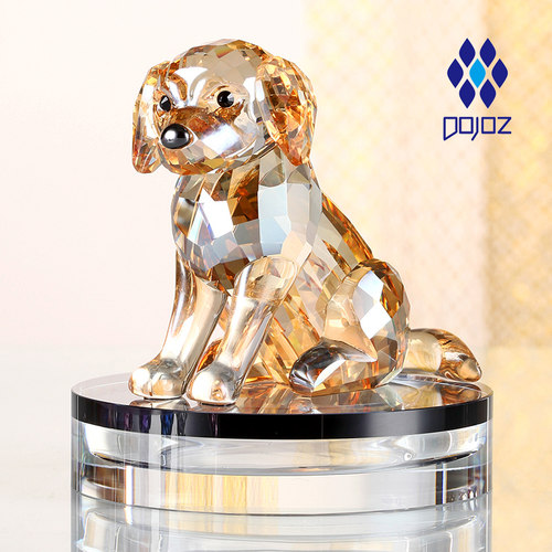 晶莹剔透汽车装饰摆件小狗仿水晶