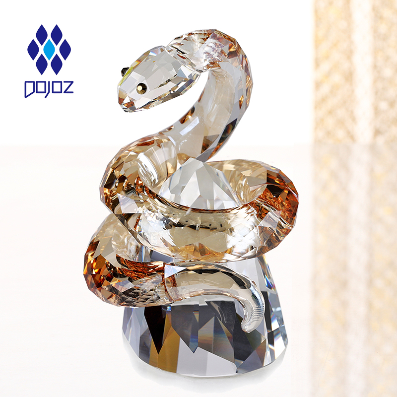 仿水晶摆件手工打磨精致蛇年送礼