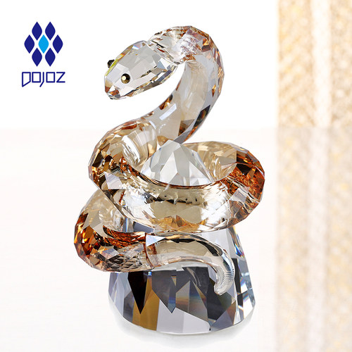 仿水晶摆件手工打磨精致蛇年送礼