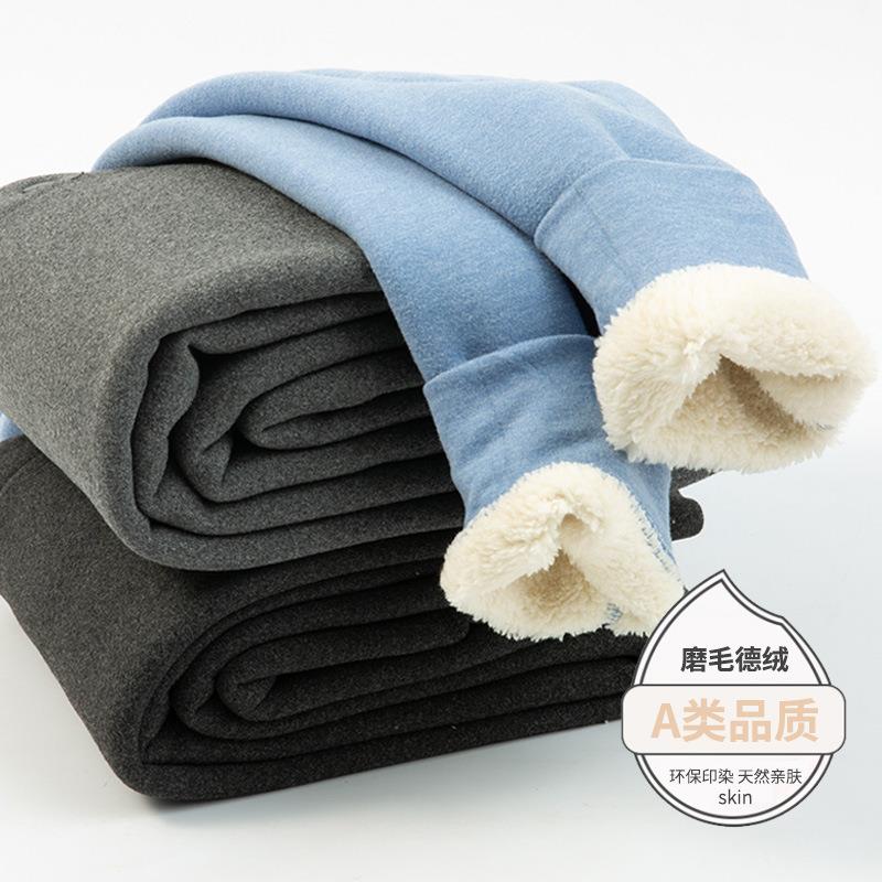 秋冬儿童加绒加厚保暖裤男童女童一体宝宝绒护膝打底裤保暖棉裤子