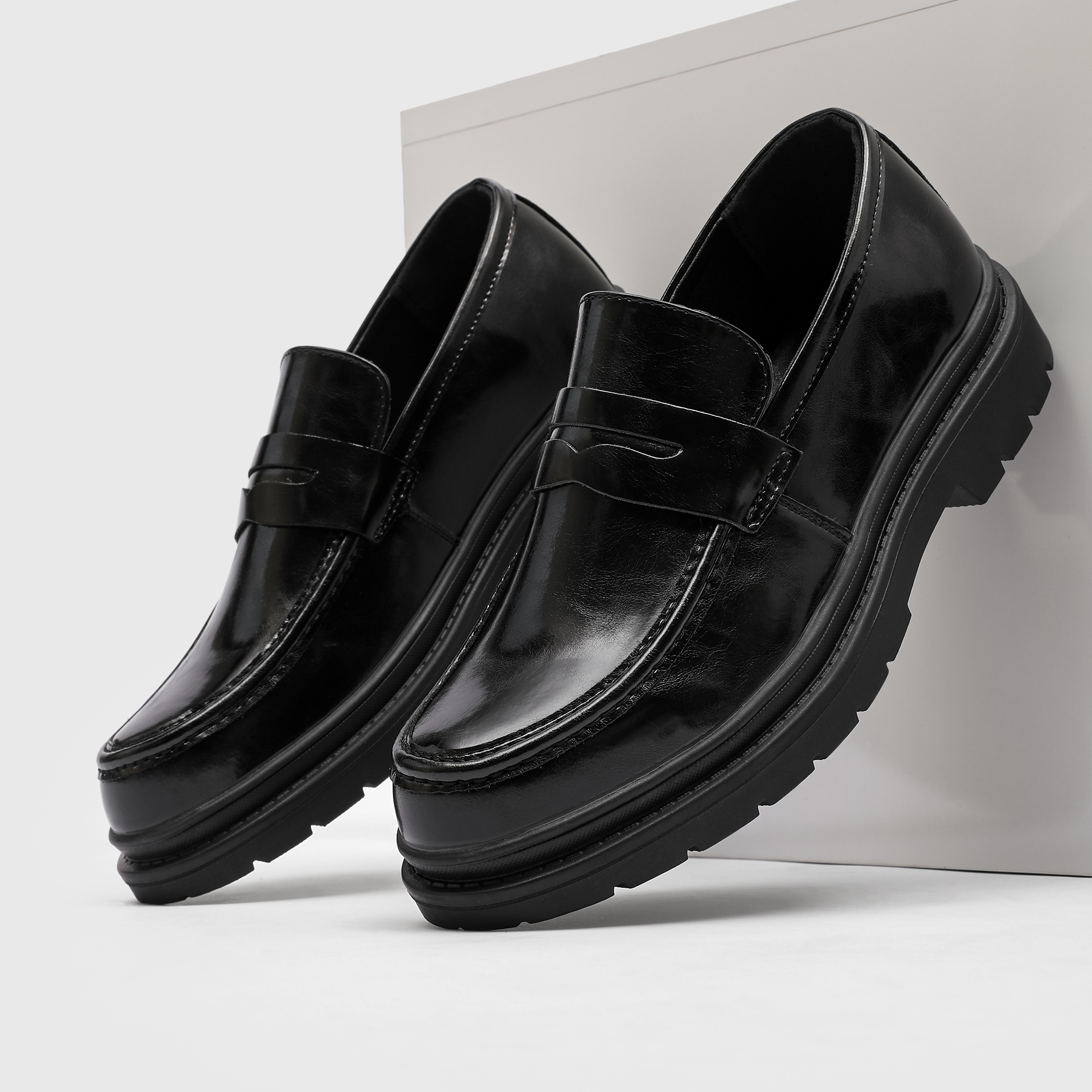 乐福鞋英伦风黑色软底豆豆鞋