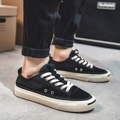 男休闲 新款 男开口笑2025夏季 日系潮流ins低帮透气厚底板鞋 帆布鞋