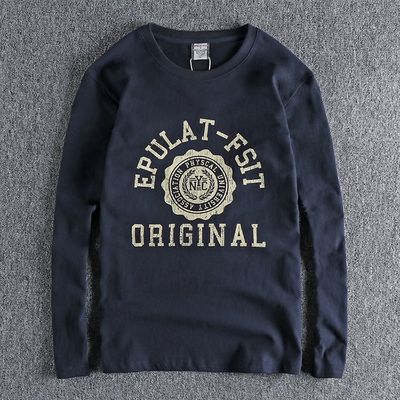 秋冬新款长袖复古NY打底T恤青年