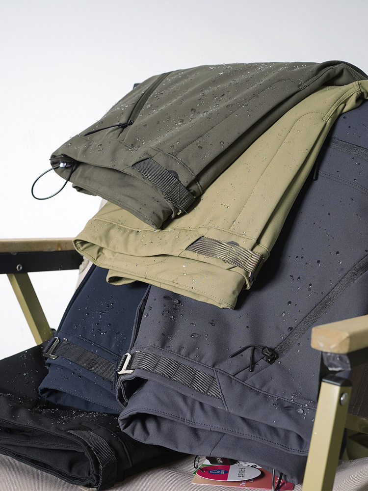 香港潮牌软壳冲锋裤户外加绒保暖