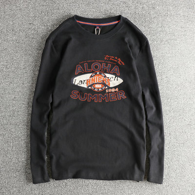 原创正品美式复古长袖t恤衫打底