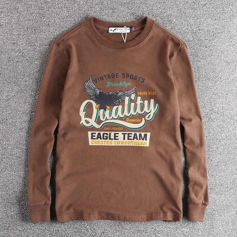 秋季新品经典美式复古老鹰印花