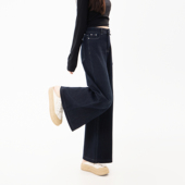 显瘦梨型身材裤 120斤 女早秋大码 微胖MM小个子微喇牛仔裤 子 大杨