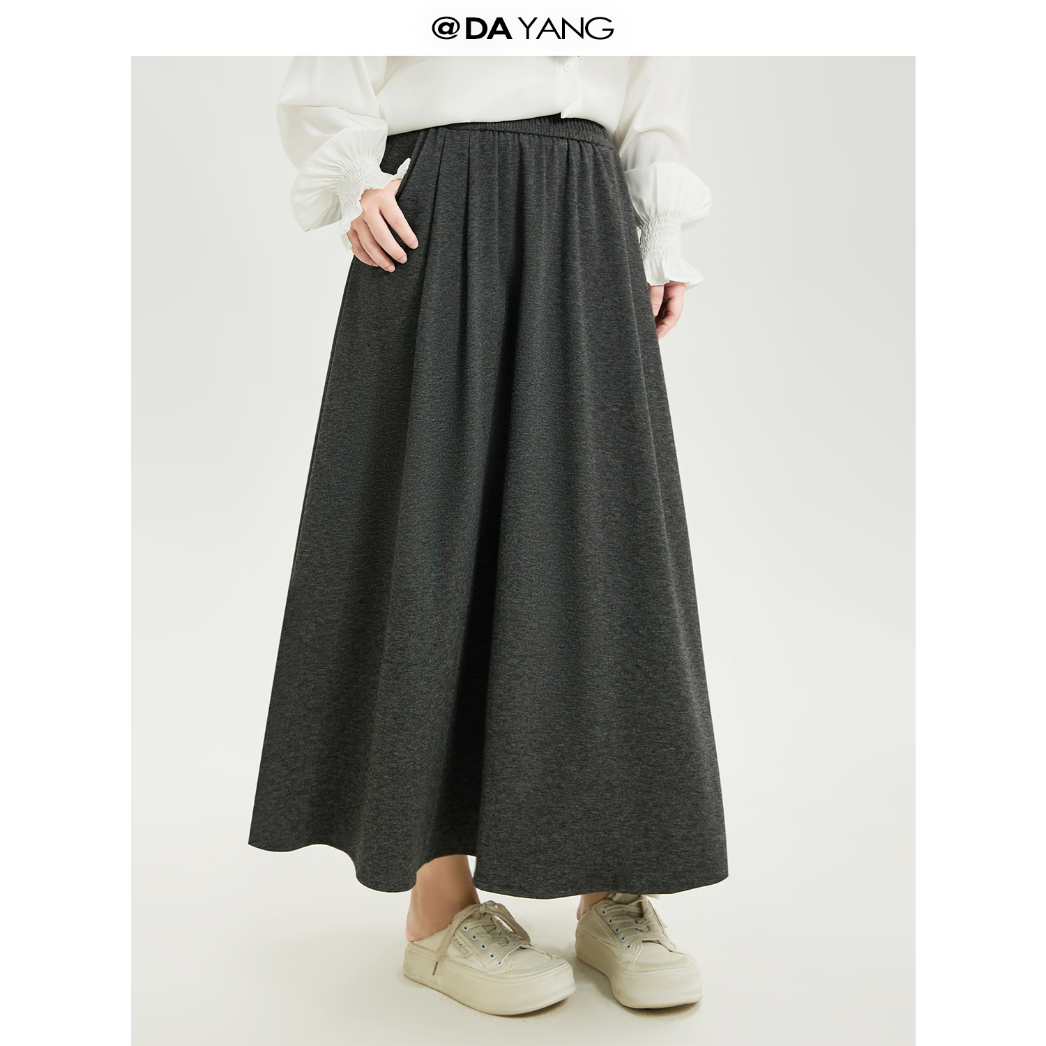 休闲针织半身裙中长款