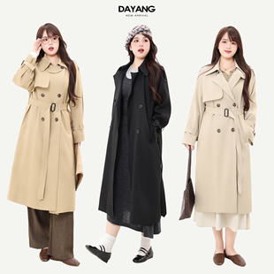 大衣外套显瘦 高级感韩系风衣女春秋微胖小个子中长款 120斤 大杨