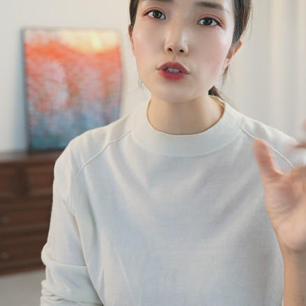 精纺系列！鄂家kvss纱100%纯山羊绒圆领套头羊绒衫女打底针织毛衣