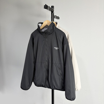 一等童品中大童150-190青少年学生双面穿保暖加绒外套宽风衣夹克