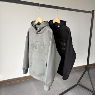 一等童品150-190秋冬加绒加厚中大男童青少年套头连帽打底衫卫衣