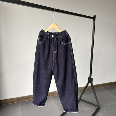 一等童品 130-170 好裤子 中大童原色牛仔裤春夏薄棉男童学生长裤