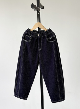 一等童品 130-170中大童双层夹裤男童加厚牛仔裤秋冬保暖学生长裤