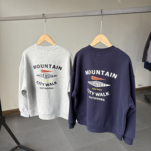 一等童品130-180 秋冬保暖圆领卫衣中大男童套头抓绒打底衫运动衣