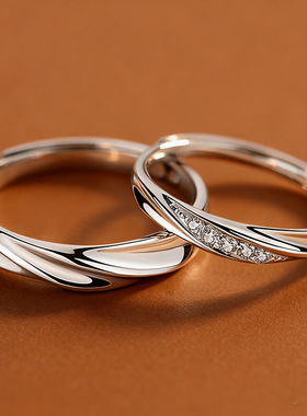 深圳旭佳999纯银莫比乌斯情侣对戒时尚小众男女指环轻奢高级感素