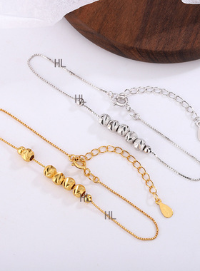 深圳旭佳s925纯银手链女ins小众设计五福临门简约ins网红同款手