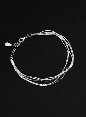 深圳旭佳旭家s925纯银多层手链简约韩式复古风ins手饰品小众叠戴