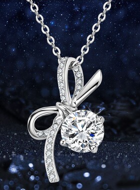 深圳旭佳小红书热销网红爆款轻奢小众锆石锁骨链s925纯银蝴蝶结