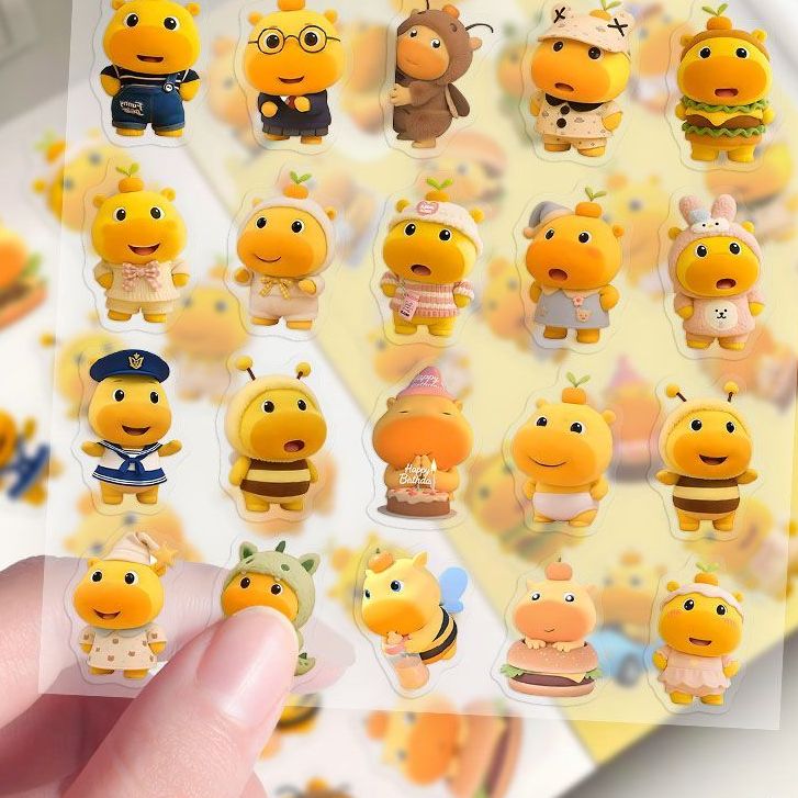 【升级透明款】260张水豚噜噜卡通可爱爆款呆萌趣味动画表情贴