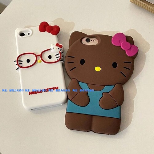 KT猫iPhone6sp/7p/8p/4代5se手机壳13/12mini女16/15/14/11Pro/xr