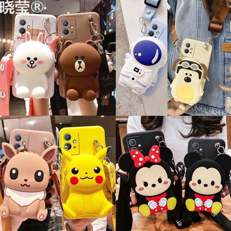 零钱包适用vivoy77e手机壳y76s新y72t防摔y52s/y53s斜跨y73s软y70s硅胶y71t潮y33s/y31s/y30卡通y20女z5x/z6