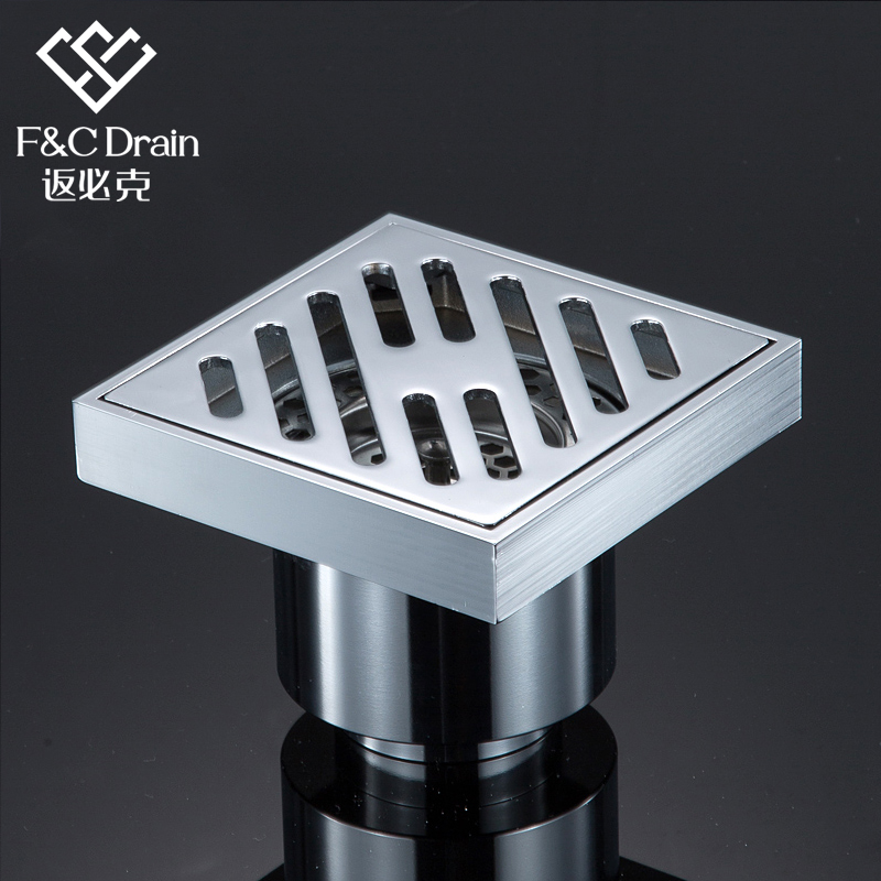 返必克全铜方形地漏75防臭防返水
