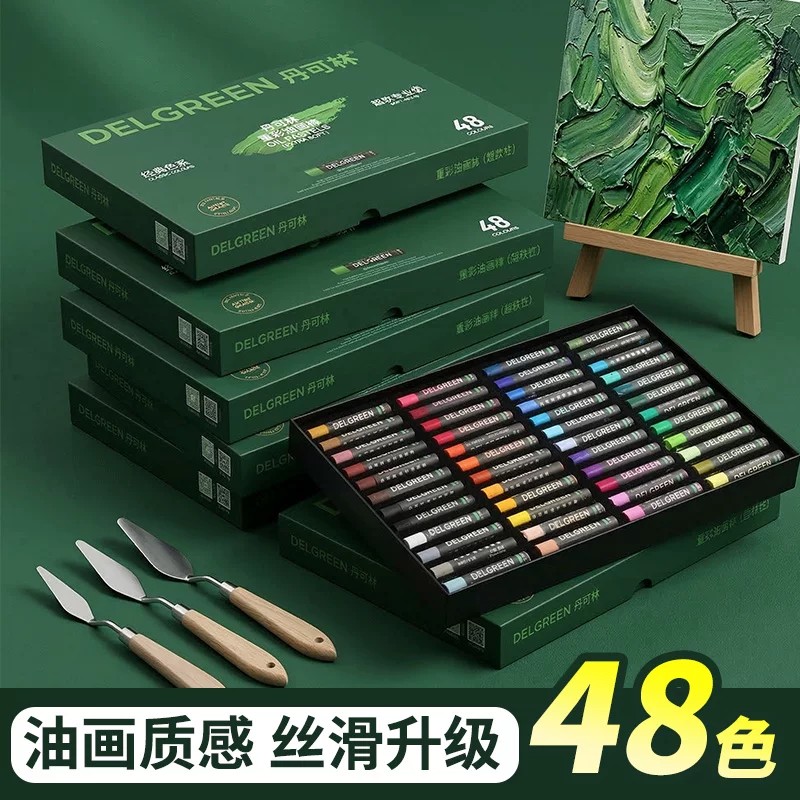 丹可林重彩油画棒24色超软性蜡笔图片