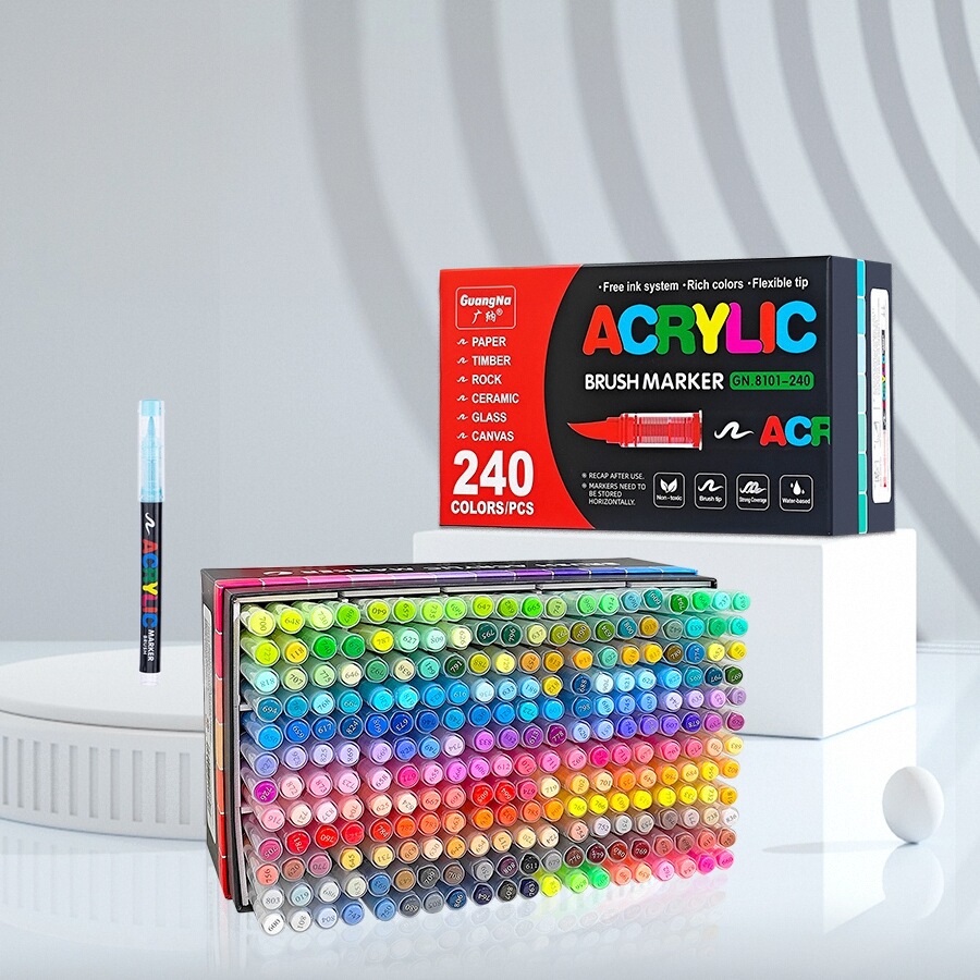 广纳8101直液式软头丙烯马克笔