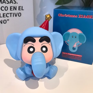 二次元野原新之助干饭小新苹果小象小新手办模型摆件礼物动漫周边