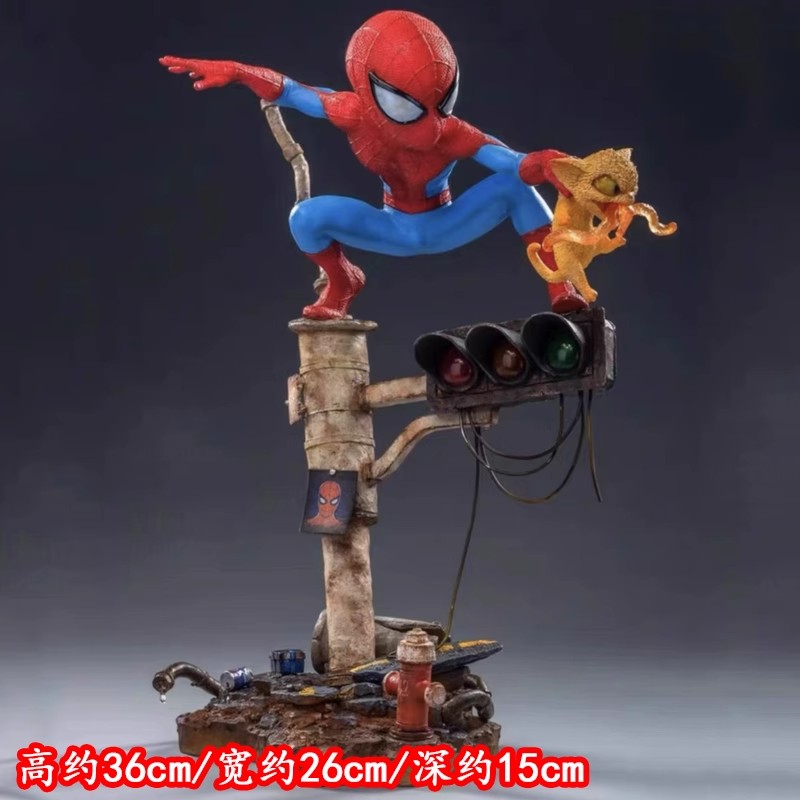 影视动漫周边红绿灯蜘蛛侠手办