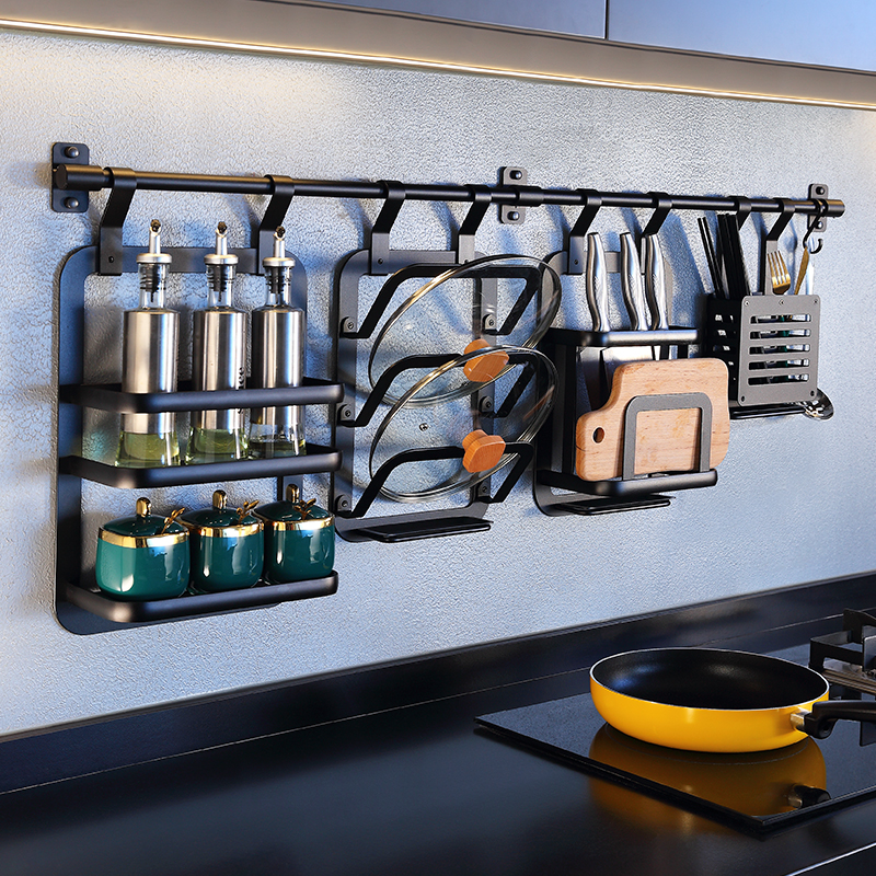 厨房多功能太空铝调料置物架