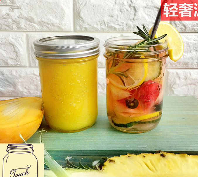 Ball玻璃密封罐Mason Jar水杯蔬菜沙拉罐 飲料瓶吸管杯