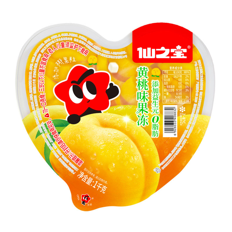 樱桃小丸子1千克超什锦大果冻黄桃果肉果冻网红巨无霸型零食生日