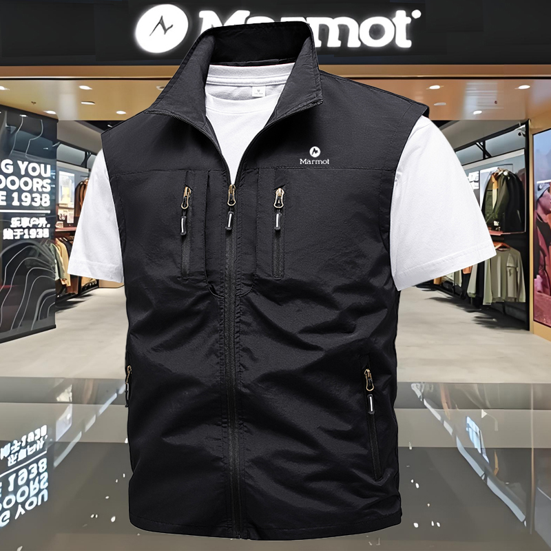 土拨鼠男士秋冬季户外加绒马甲