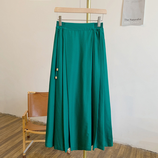 Y2672流苏盘扣半松紧腰半身裙