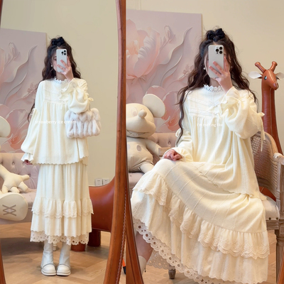 套装女2025新款冬装加绒时尚洋气减龄显瘦遮肉两件套裙装