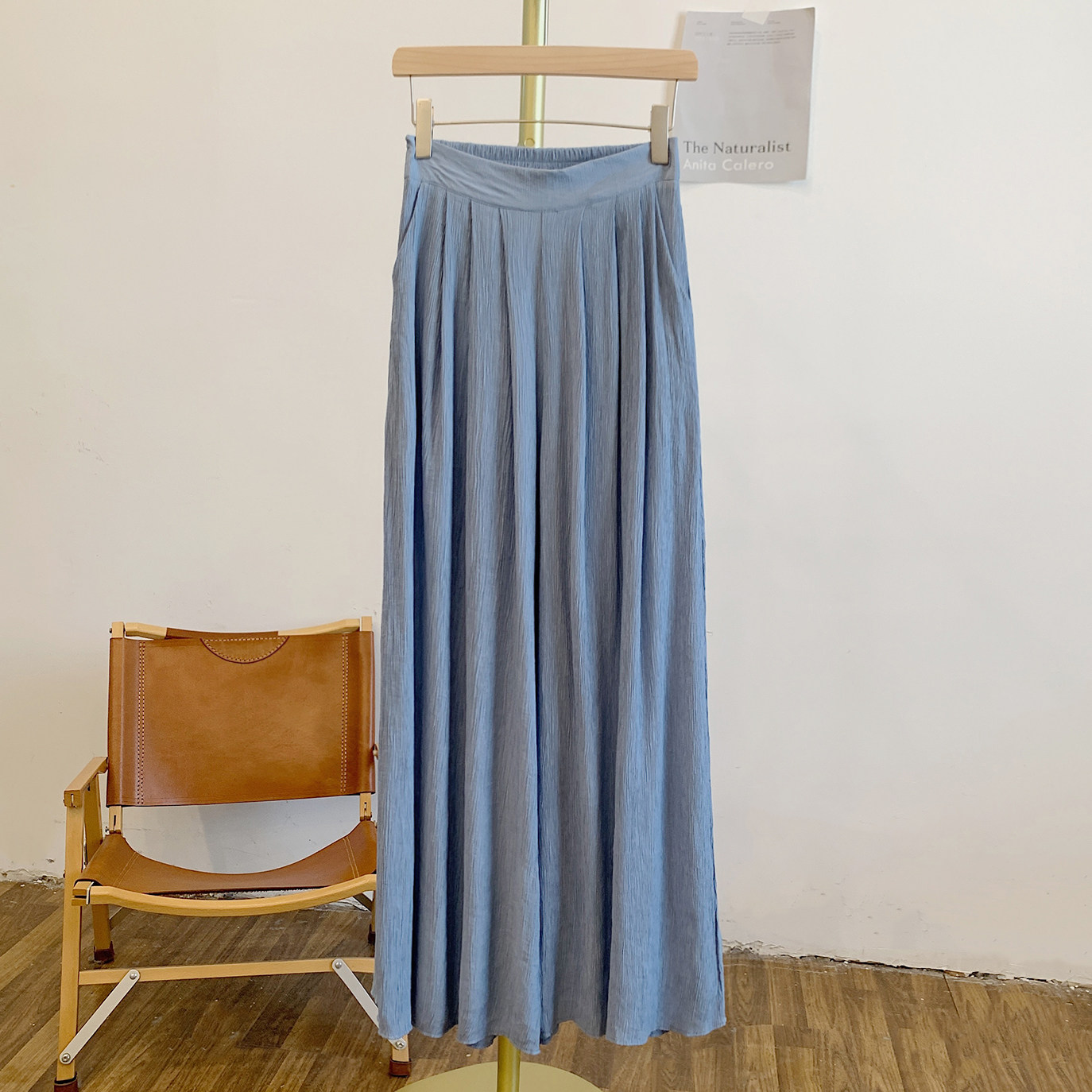 MNY1885肌理纹腰侧拉链半松紧腰阔腿裤,女装/女士精品,休闲裤,淘宝优惠券,粉丝福利购,淘宝优惠卷