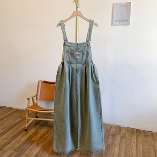 C5660刺绣小狗可调节牛仔背带裤