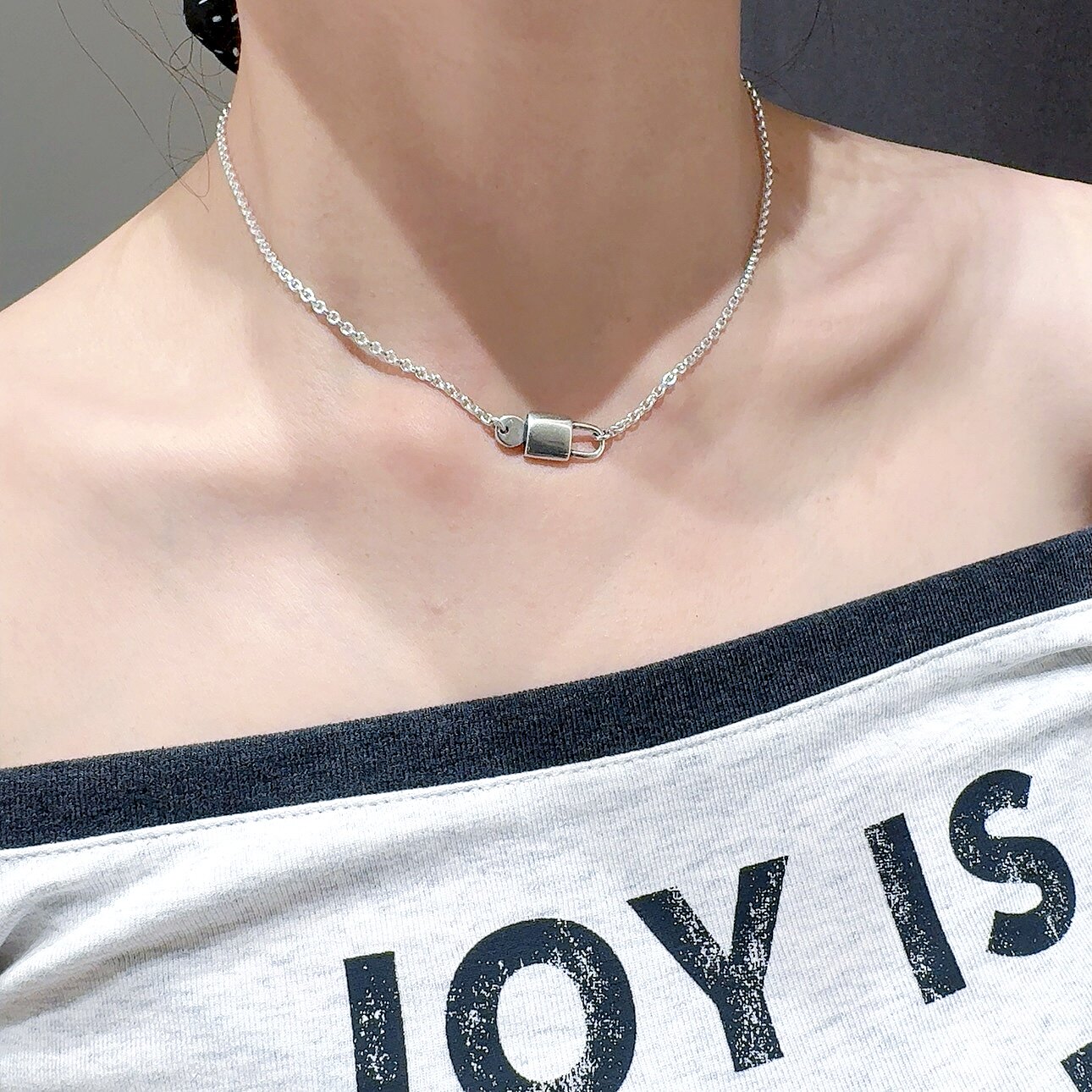 S925纯银小锁头项链女ins小众