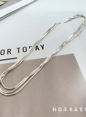 蛇骨链925純銀毛衣链长款