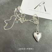 2026年新款 S925纯银爱心项链女质感实心字母桃心吊坠百搭毛衣链潮