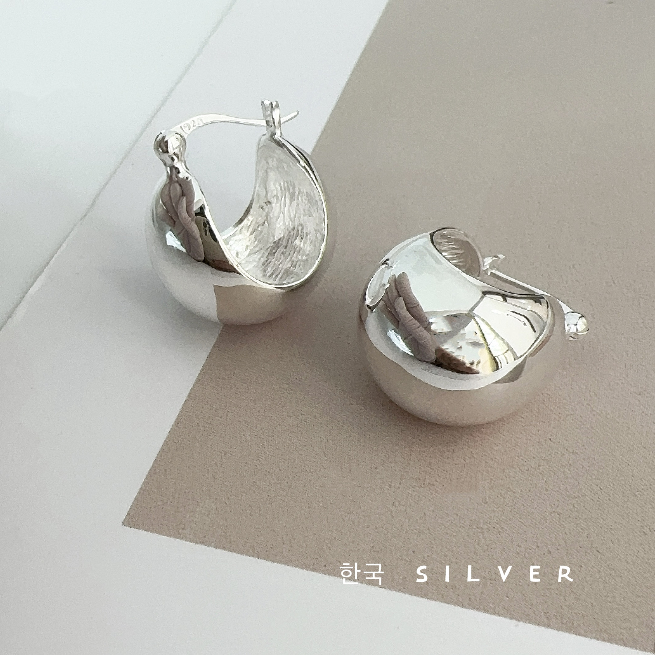 韩单重工s925纯银耳环耳扣ins极简冷淡风法式轻奢高级感百搭耳饰