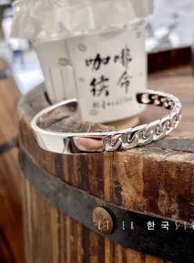 s925纯银坦克链条手链女重工