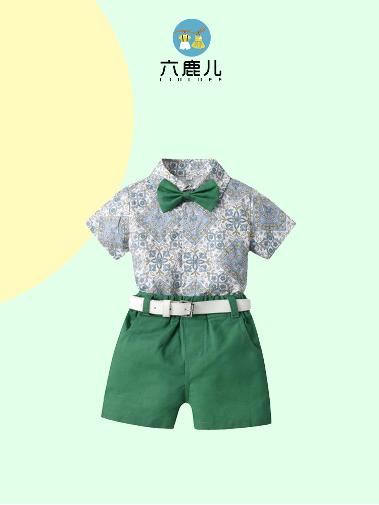男童夏装套装英伦风2岁宝宝纯棉夏季衣服周岁小男生西装花童礼服