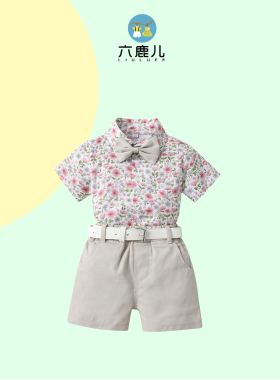 男童夏装套装1岁宝宝套装3岁小男孩英格兰西装儿童两件套花童礼服