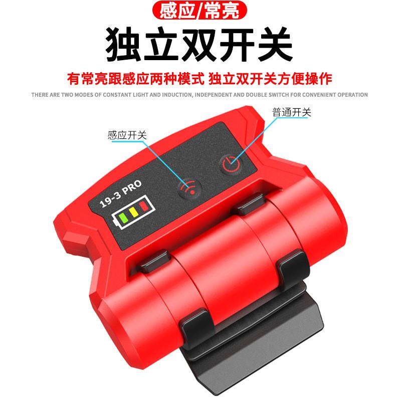 新款感应头灯钓鱼夜钓USB可充电强光超亮LED夹帽灯帽檐头戴式防水