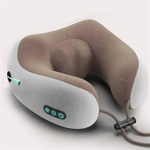 U型颈椎按摩枕电动护颈仪3D记忆棉电动揉捏肩部按摩仪