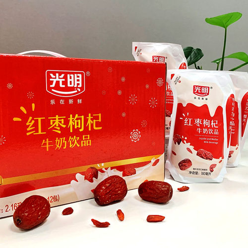 光明红枣枸杞牛奶饮品180ml*12袋
